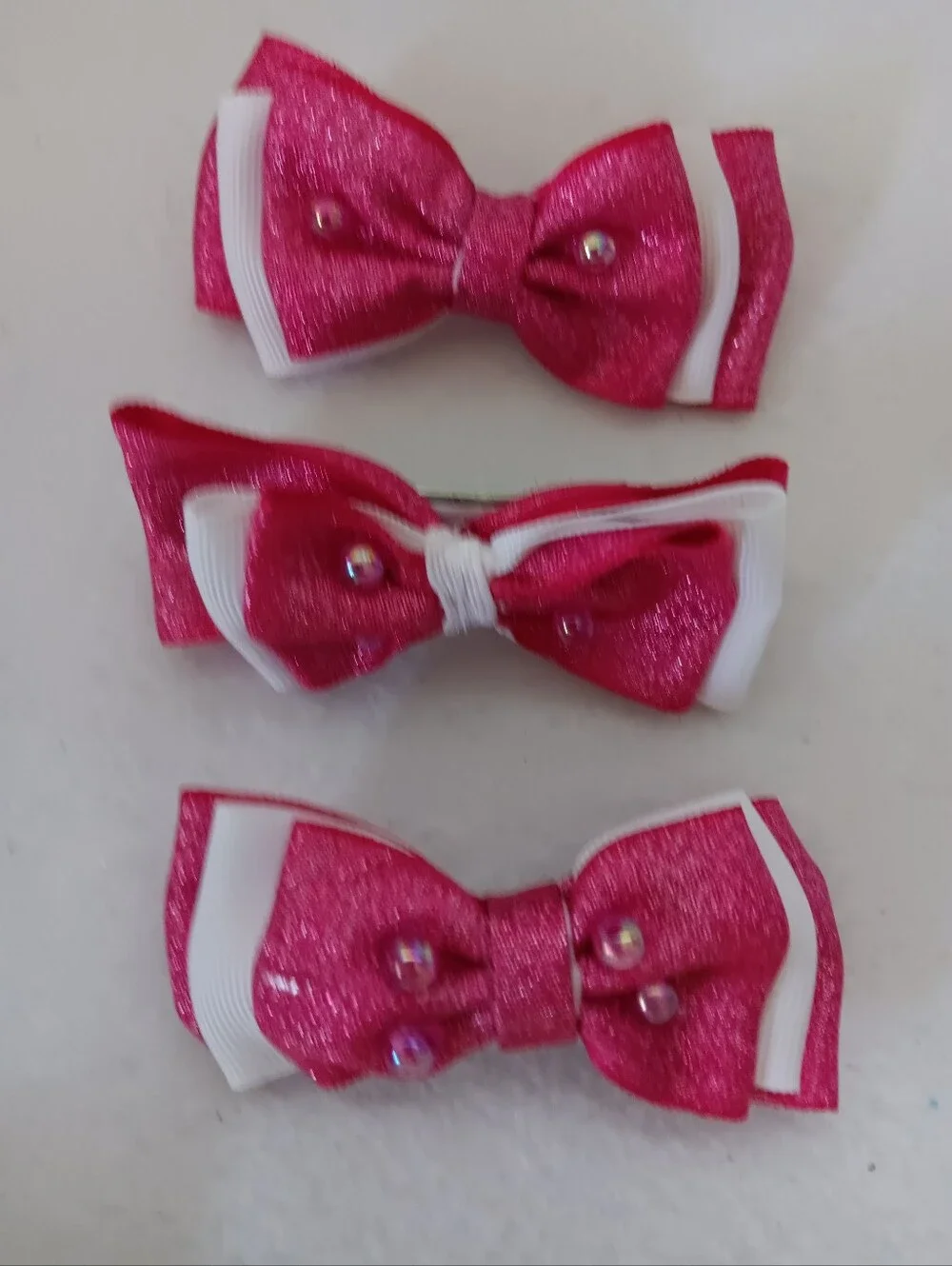 Sparkle Pink Kids Bow Clips - Brand